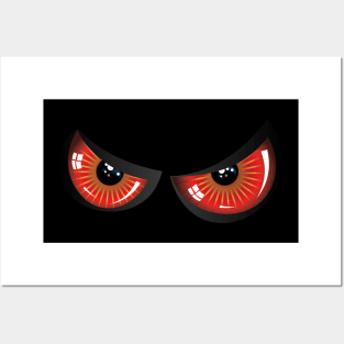 Red evil eyes Posters and Art